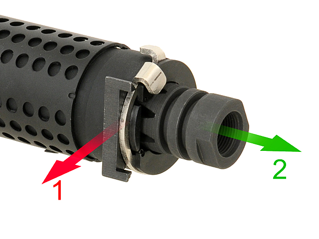 QD Schalldämpferdummy mit Flashhider, schwarz