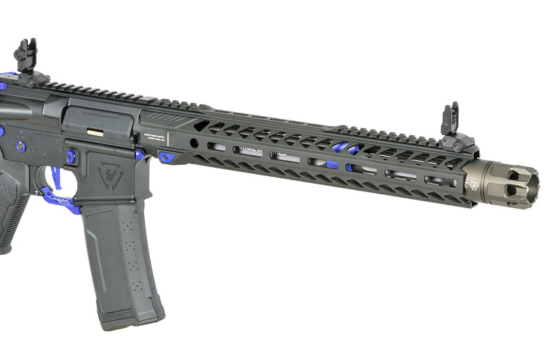 Strike Industries 13.5" Raiders Competition S-AEG mit Eshooter ETU, blaue Elemente