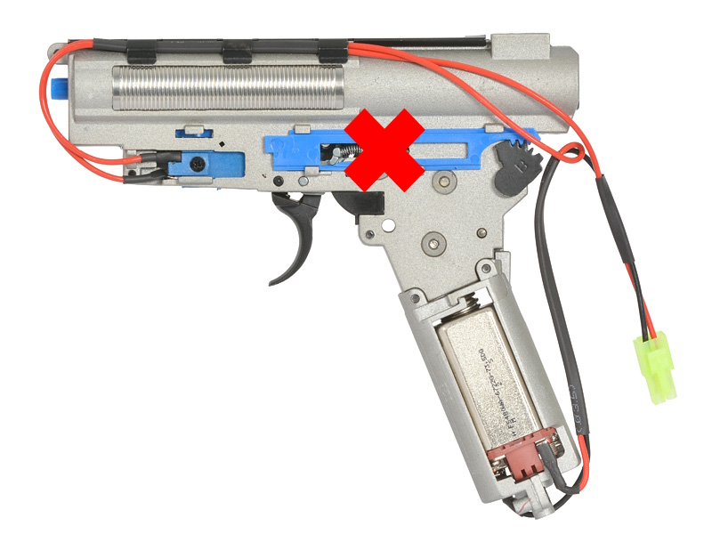 Cyma V3 - Komplettgearbox für AK mit Neodymmagnet-Motor, Federschnellwechselsystem, mit Hauptfeder für S-AEG