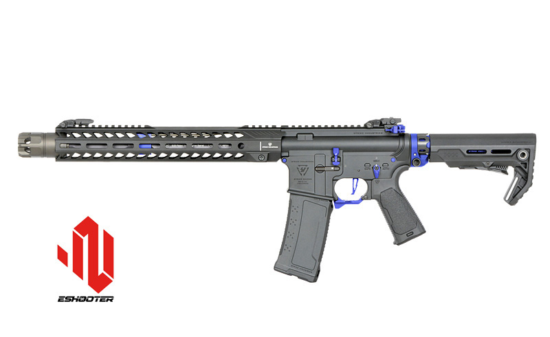 Strike Industries 13.5" Raiders Competition S-AEG mit Eshooter ETU, blaue Elemente
