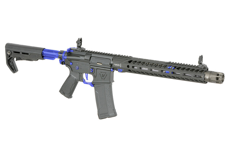 Strike Industries 13.5" Raiders Competition S-AEG mit Eshooter ETU, blaue Elemente