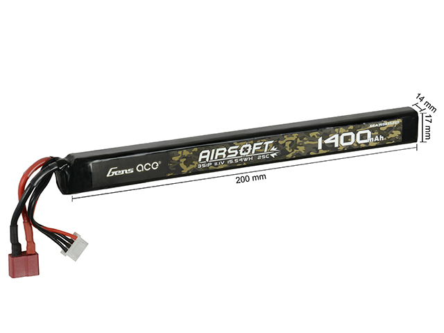 Kopie von Gens Ace 25C 1400mAh 3S1P 11.1V Airsoft LiPo mit T-Stecker #1