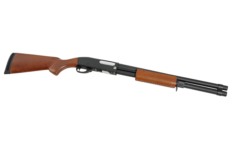 ST870 Pump Action Shotgun max. 0,5J Federdruck, Echtholz, lange Version