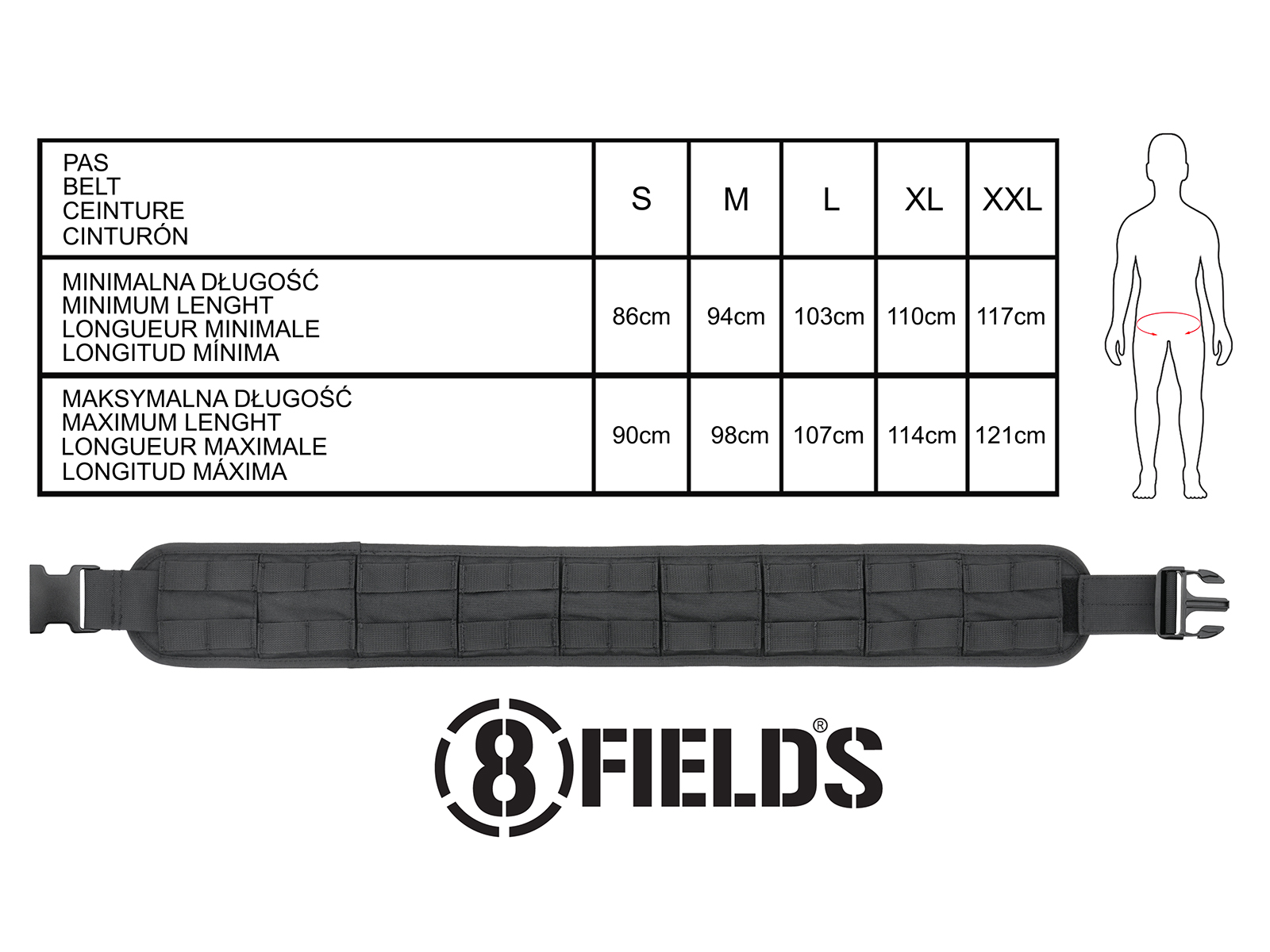 Padded MOLLE Combat Belt (L) - Olive [8FIELDS]