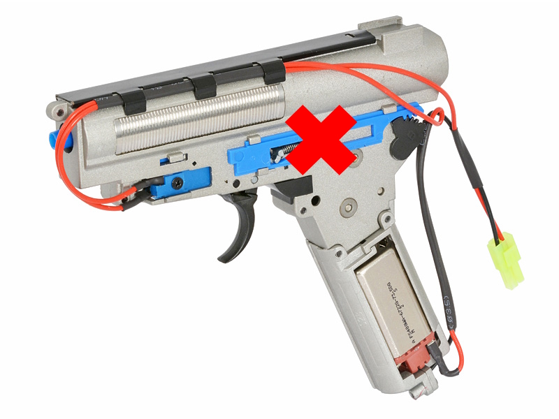 Cyma V3 - Komplettgearbox für AK mit Neodymmagnet-Motor, Federschnellwechselsystem, mit Hauptfeder für S-AEG