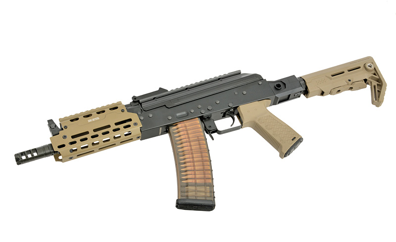 Strike Industries AK-TRAX mit Eshooter ETU max. 0,5J AEG TAN