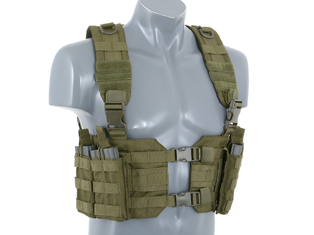 Split Front Chest Harness - Olive [8FIELDS]