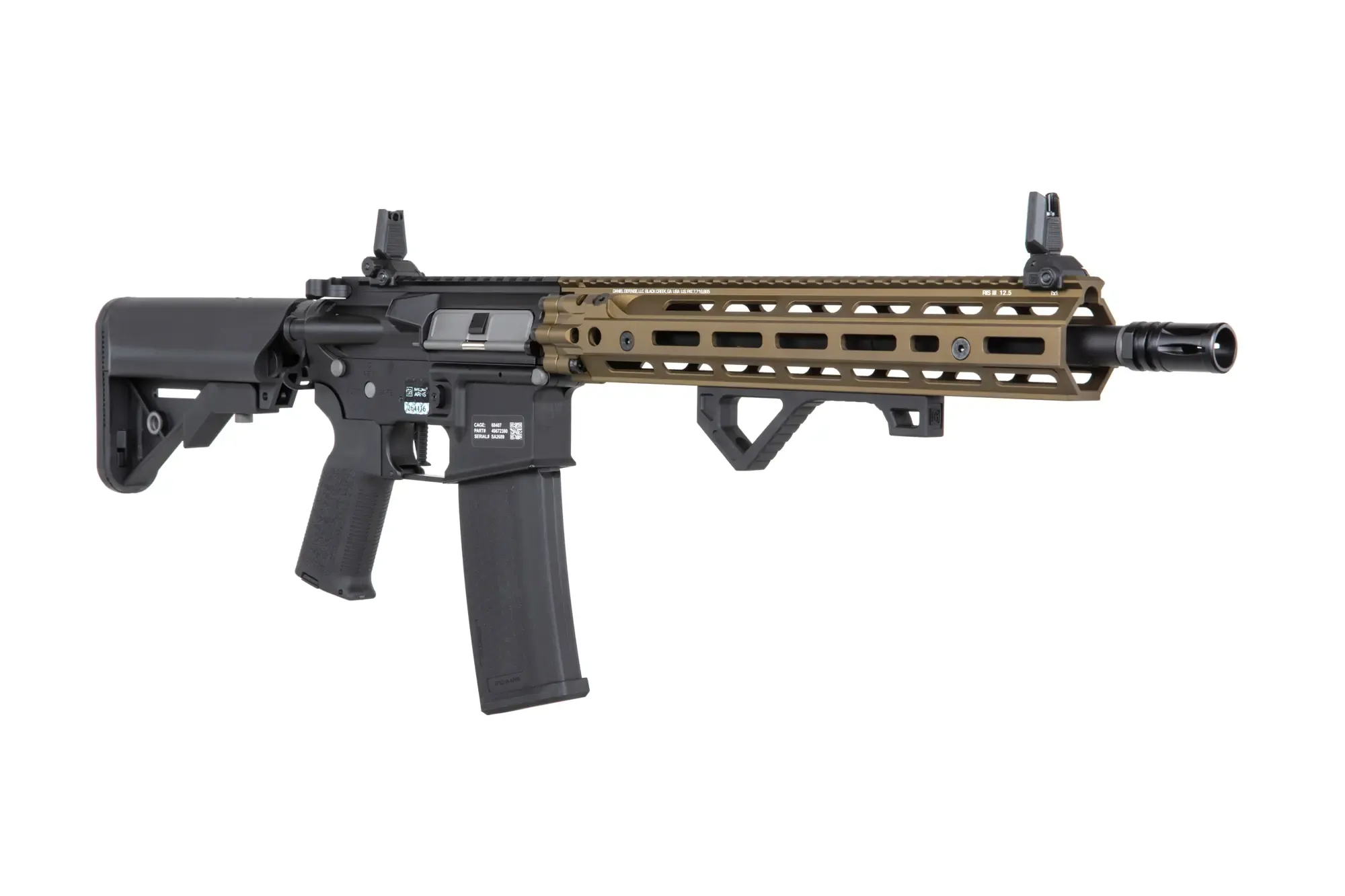 Daniel Defense® RIS III 12,5'' SA-P28 PRIME max. 0,5J AEG mit ASTERII Bluetooth E.T.U, Dark Matter 27K Brushless Motor und Speedgears (CB) 