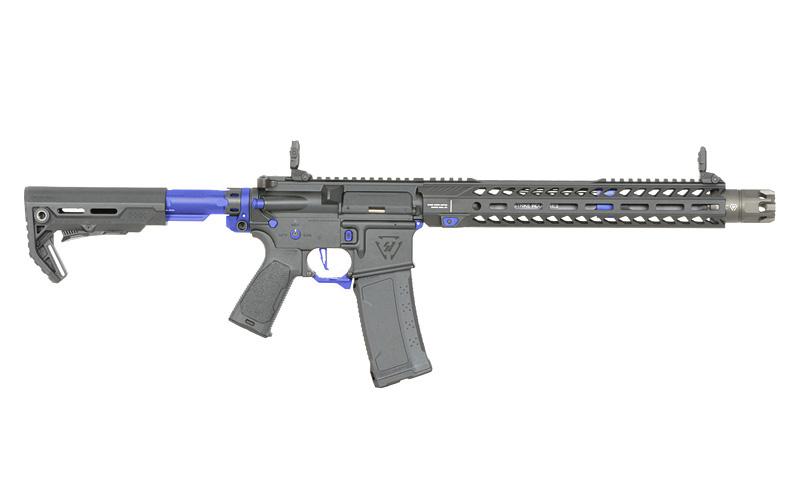 Strike Industries 13.5" Raiders Competition S-AEG mit Eshooter ETU, blaue Elemente