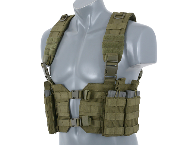 Split Front Chest Harness - Olive [8FIELDS]