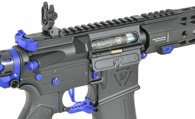 Strike Industries 13.5" Raiders Competition S-AEG mit Eshooter ETU, blaue Elemente