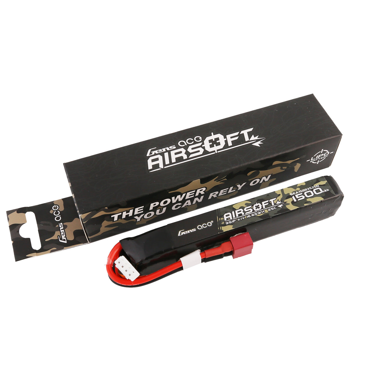 GensAce 25C 1500mAh 3S1P 11.1V, Sticktype mit T-Stecker