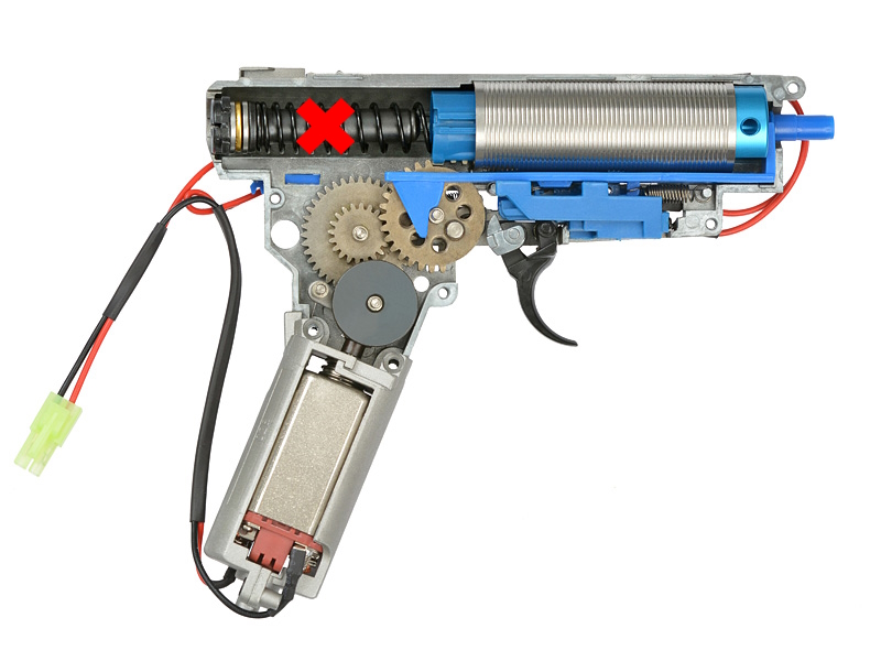 Kopie von Cyma V3 - Komplettgearbox für AK mit Neodymmagnet-Motor, Federschnellwechselsystem, mit Selectorplate für max. 0,5J AEG #1