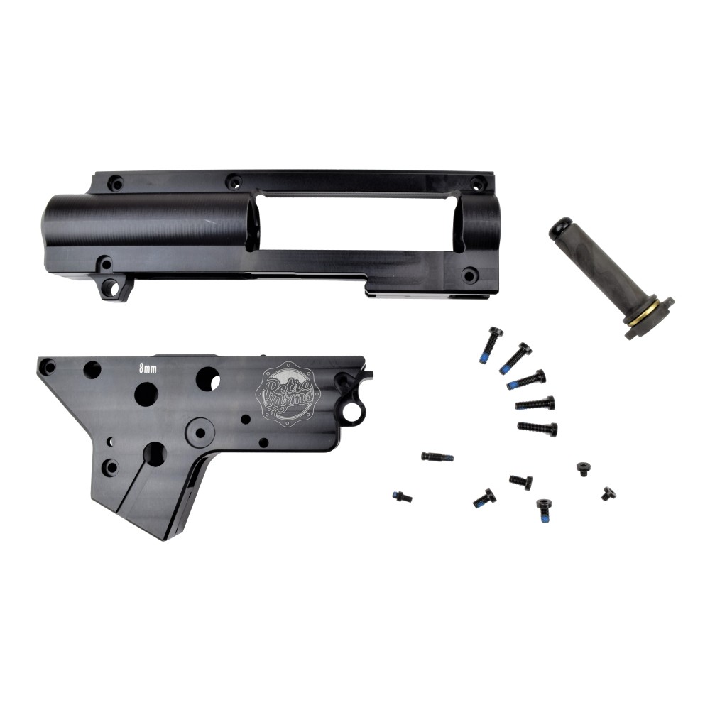 Retroarms CNC 8mm SPLIT-V2-Gearboxshell mit FSWS und QD-Springguide Retroarms CNC 8mm SPLIT-V2-Gearboxshell mit FSWS und QD-Springguide