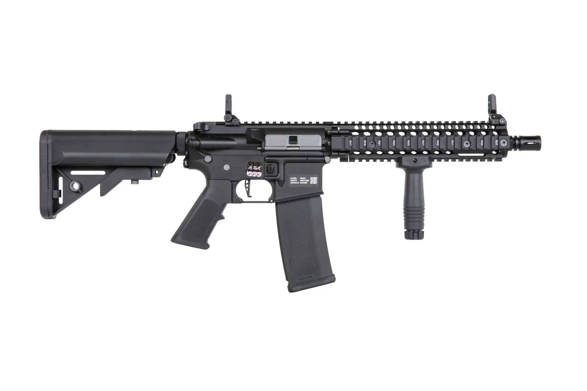 Daniel Defense® MK18 SA-P19 PRIME max. 0,5J AEG mit ASTERII Bluetooth E.T.U, Dark Matter 27K Brushless Motor und Speedgears (BK)