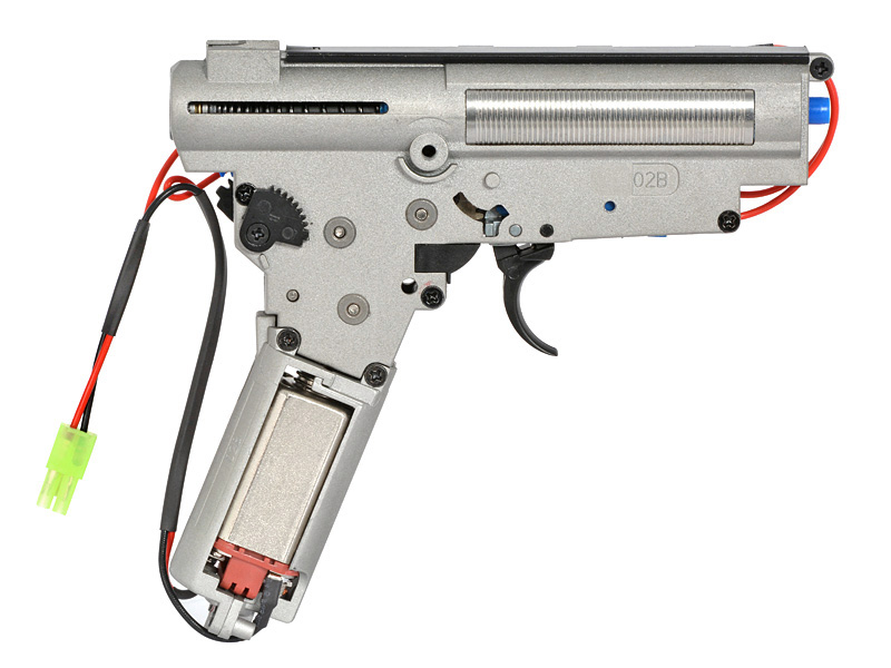 Cyma V3 - Komplettgearbox für AK mit Neodymmagnet-Motor, Federschnellwechselsystem, mit Hauptfeder für S-AEG