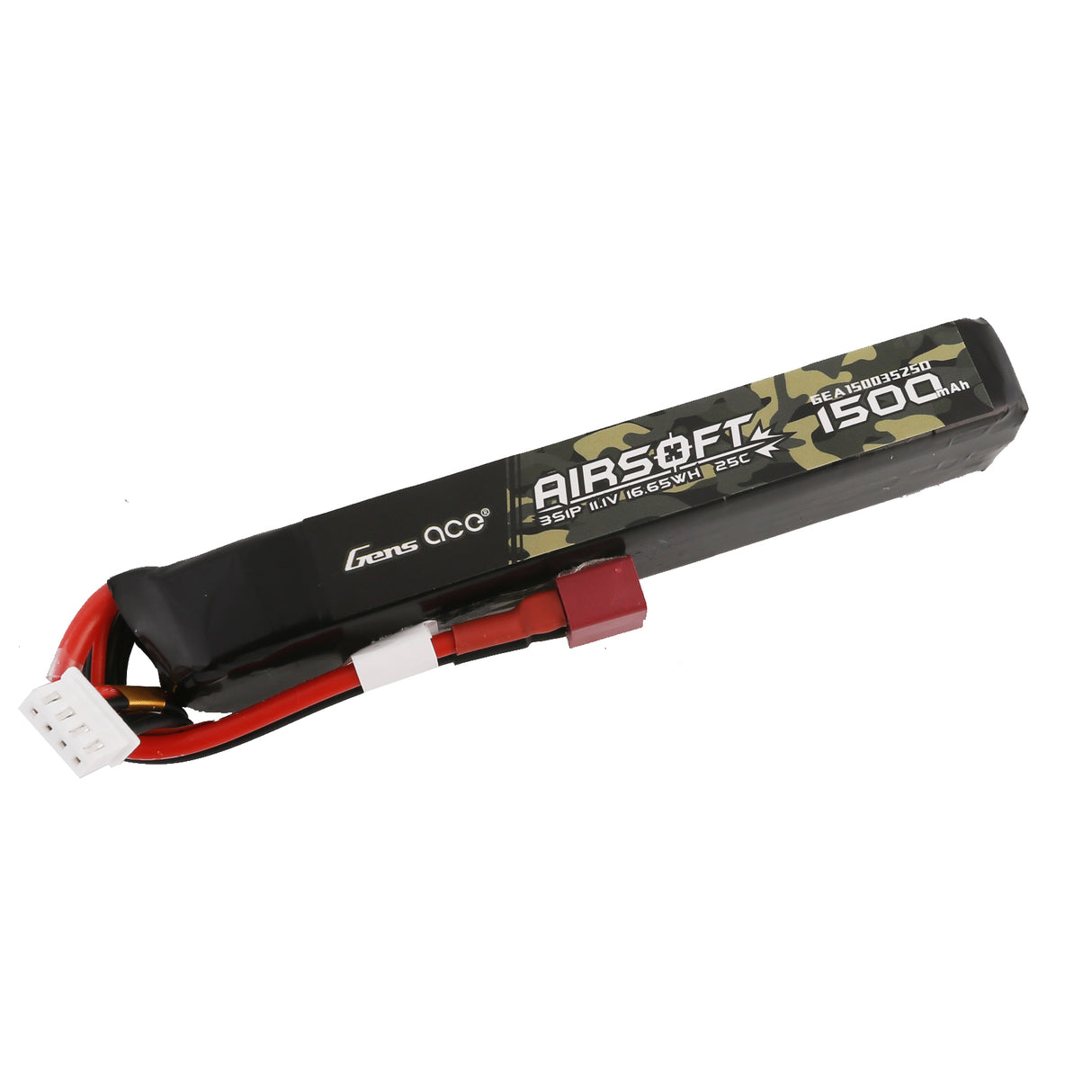GensAce 25C 1500mAh 3S1P 11.1V, Sticktype mit T-Stecker